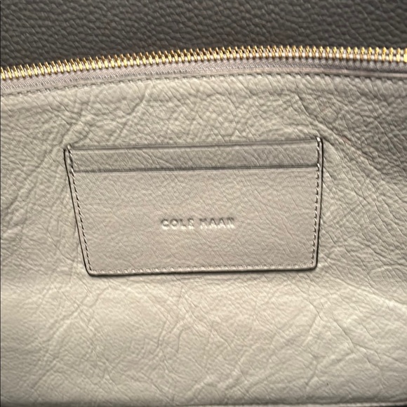 Cole Haan Gray Leather-Like Tote Bag Gently Used - Picture 6 of 15